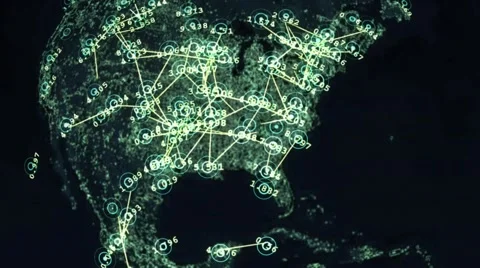 Digital Data Connection Map Stock Footage 44798457