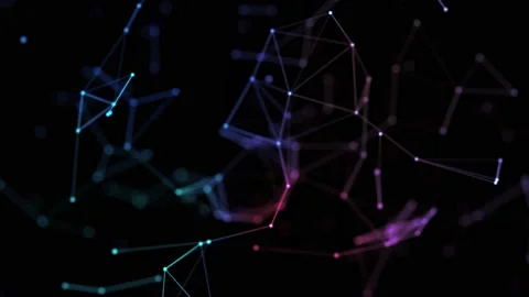 Digital data connection moving dots and lines transform. Global network Stock Footage 146513792