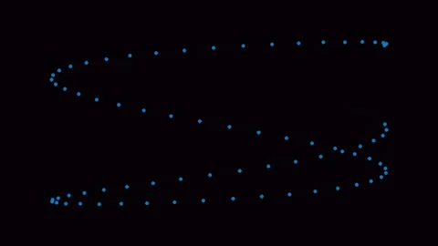 Digital data connection stream forming a glowing progress arrow over black .. Stock Footage 341058460