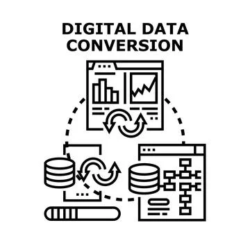 Digital data conversion optimizing information management process 库存插图