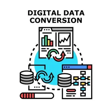 Digital data conversion optimizing information management process Stock Illustration
