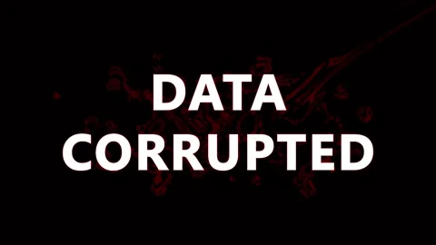 Digital Data Corrupted Glitch Effect with Red Glare and Black Background Ci.. Stock Footage 344036441