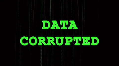 Digital Data Corrupted Glitch Effect with Matrix Binary Code Overlay in Dar.. 動画素材 344282622