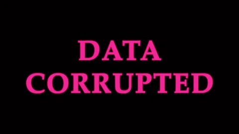 Digital data corruption glitch effect with glitching text and a black backg.. Stock Footage 344036405