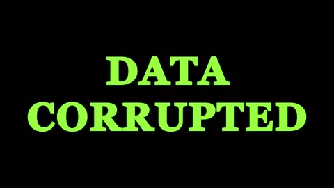 Digital data corruption glitch effect with glitching text in dark background Stock Footage 344282623