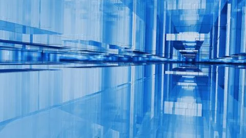 Digital Data Cubes in Endless 3D Foto stock