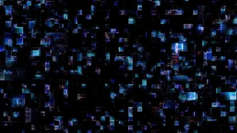 Digital data cubes processing global technology network Stock Illustration