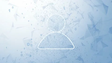 Digital data cyberspace with person icon Stock Footage 229485797