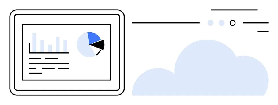 Digital Data Dashboard and Cloud Technology Integration Concept Illustrazione stock