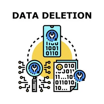Digital data deletion process a privacy concept Stock Illustration