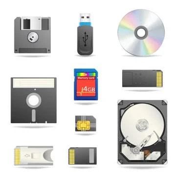 Digital data devices icon set Illustrazione stock
