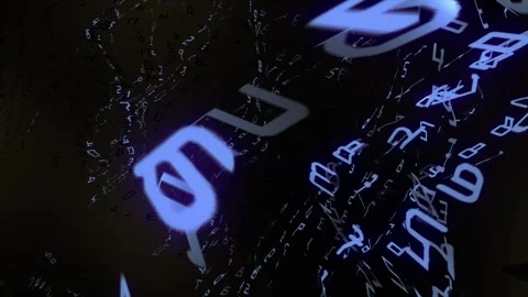 Digital data in distorted in cyberspace Stock Footage 270085264