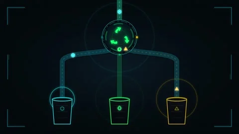 Digital data distribution hud interface: animated network flow and processi.. Stock Footage 344852073