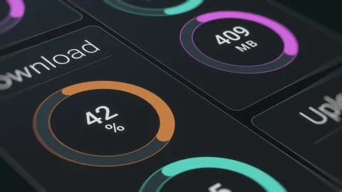 Digital data download and upload Video stock 265058670