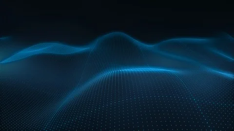 Digital Data Dynamic Wave Connected with Particles Vídeo Stock 123859865