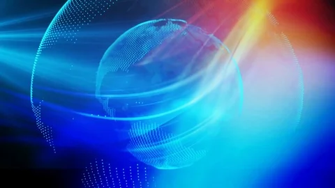 Digital data earth network. Global technology loop background Stock Footage 94685902