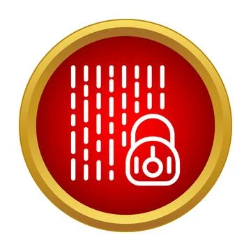 Digital data encryption and a secure padlock lock Stock Illustration