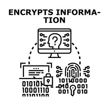 Digital data encryption and security concept illustrating protection Stock-Illustration