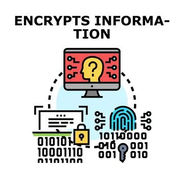 Digital data encryption and security concept illustrating protection Stock Illustration