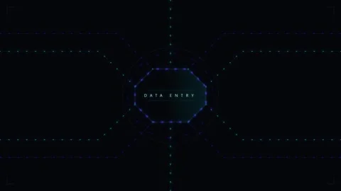 Digital data entry hud interface: futuristic cybernetic network background .. Stock Footage 344855470