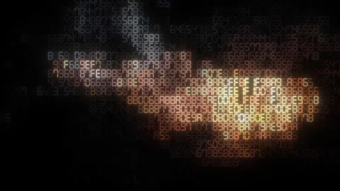 Digital data explosion with hexadecimal code Vidéo 346517915