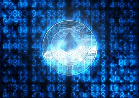 Digital Data Figures And Cryptocurrency Hologram Stock Illustration