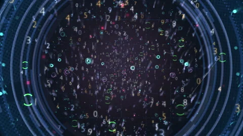 Digital Data Floating Numbers Futuristic Technology HUD for Analytics Stock Footage 331001440
