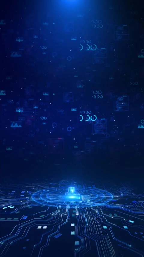 Digital Data Floor Futuristic Network Technology Grid futuristic data environmen Stock Footage 341907347