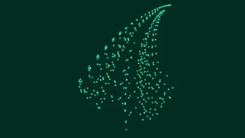 Digital Data Flow Abstract Green Particle Stream Background Animation Techn.. Stock Footage 343634267