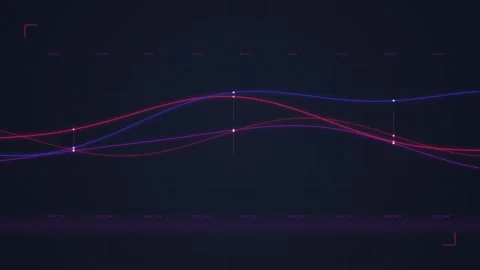Digital Data Flow: Abstract Lines and Grids on Dark Background Stock Footage 348422159