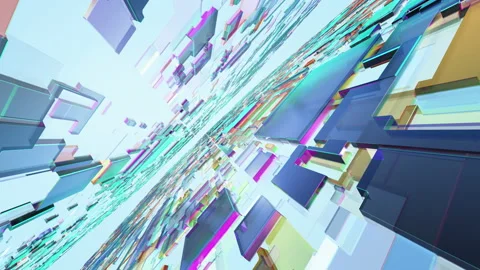 Digital data flow and Big data channel colorful 3D Render Stock Footage 116058979