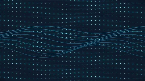 Digital Data Flow with Animated Blue Wave Lines Background Stock Footage 339774279