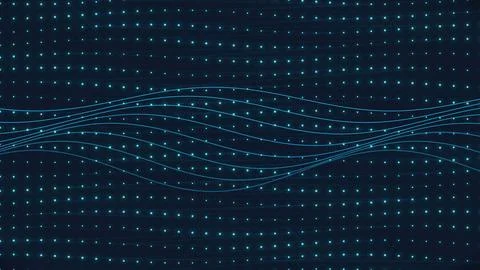 Digital Data Flow with Animated Blue Wave Lines Background Illustrazione stock