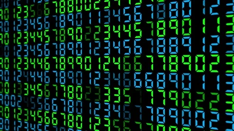 Digital Data Flow Animation Blue and Green LED Numbers Matrix Background Stock Footage 319897041