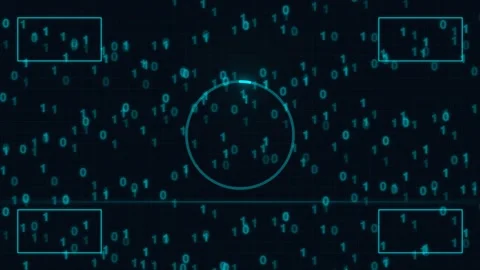 Digital Data Flow animation template with space for customizable text Stock Footage 329276714