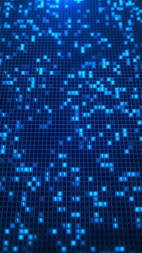 Digital data flow big data. Transfer storage of data block chain, server, hi Video stock 312442349