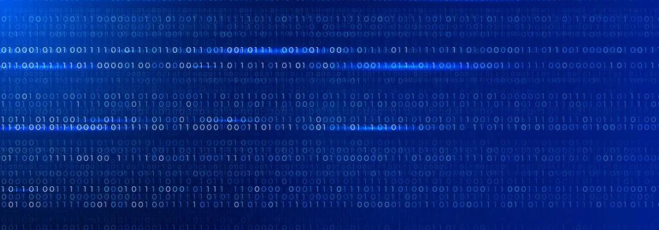 Digital data flow blue background, binary code grid, cyber network motion, AI 库存插图