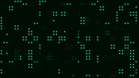Digital data flow on circuit board with green dots, data processing themes Stock Footage 340032429