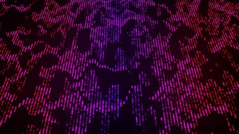 Digital data flow from colorful particles, computer generated. 3d rendering of Stock Illustration