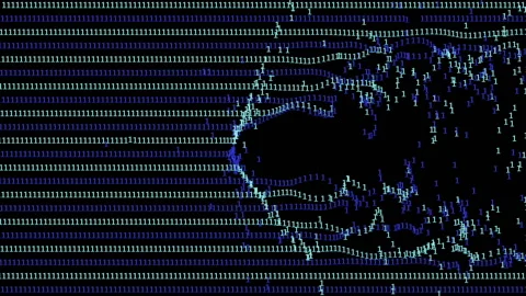 Digital data flow destruction Stock Footage 119382741