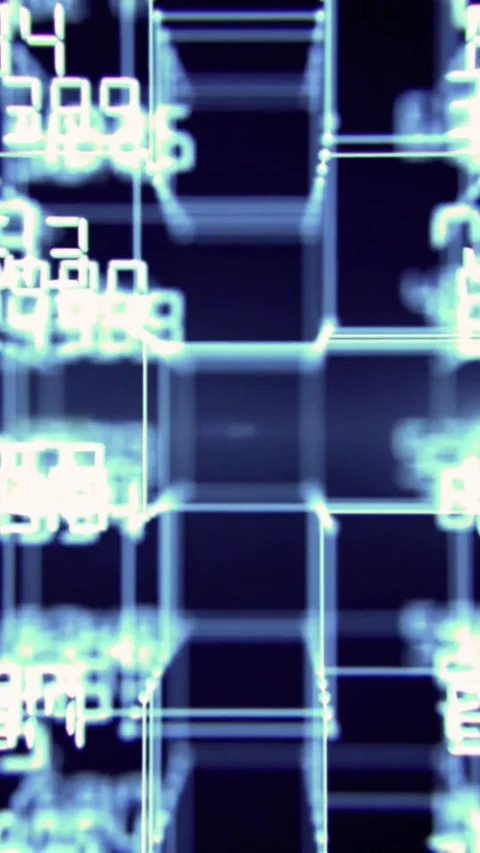 Digital data flow in futuristic network grid. Abstract cyber connectivity Vídeo Stock 339638171
