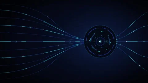 Digital data flow hud interface with glowing network connections and circul.. Stock Footage 337559866
