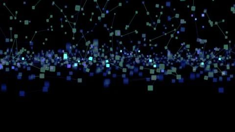 Digital Data Flow Network Grid Animation Background Stock Footage 320771223
