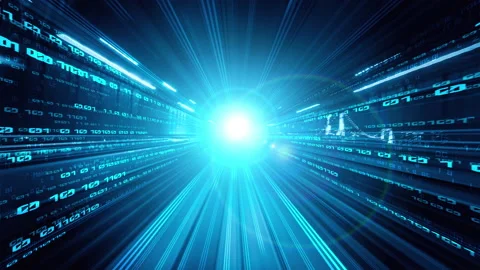 Digital data flow on road in concept of cyber global communication and coding Video stock 164677294