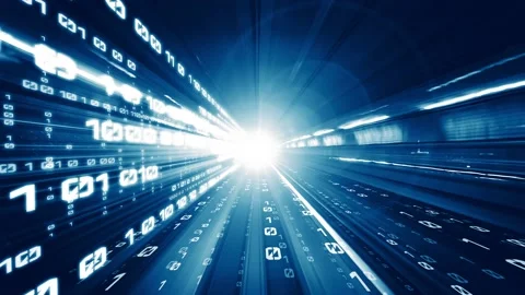 Digital data flow on road in concept of cyber global communication and coding Video stock 166011217