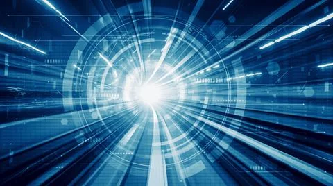 Digital data flow on road in concept of cyber global communication and coding Stock Photos