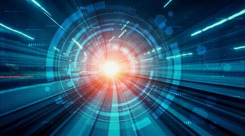 Digital data flow on road in concept of cyber global communication and coding Stock Photos