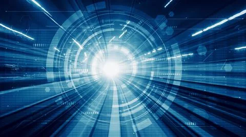 Digital data flow on road in concept of cyber global communication and coding Stock Photos