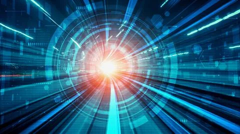Digital data flow on road in concept of cyber global communication and coding Foto stock