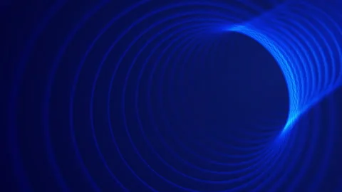 Digital Data Flowing Through Abstract Circular Tunnel Vídeos de archivo 292108861